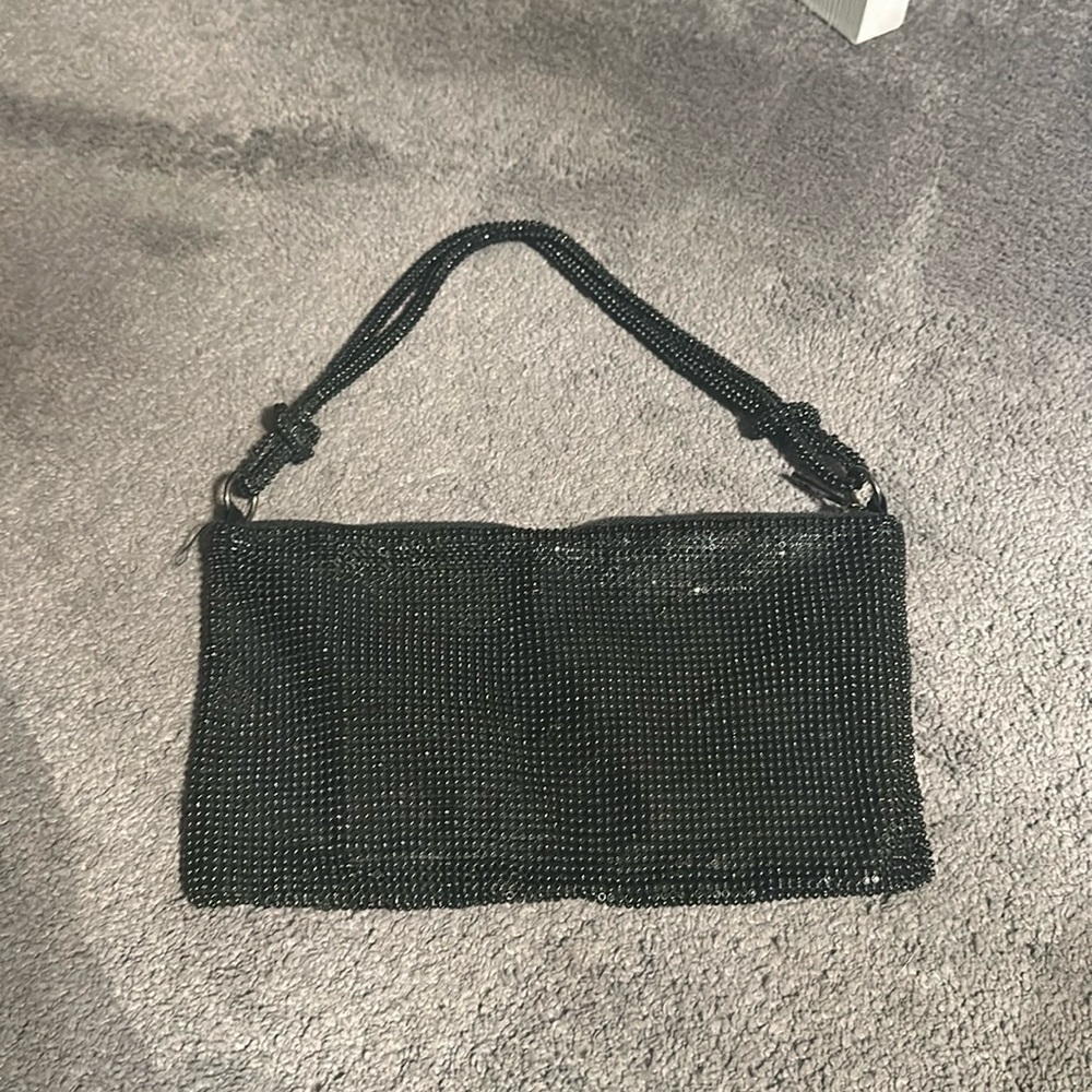 Black Rhinestone Going Out Bag